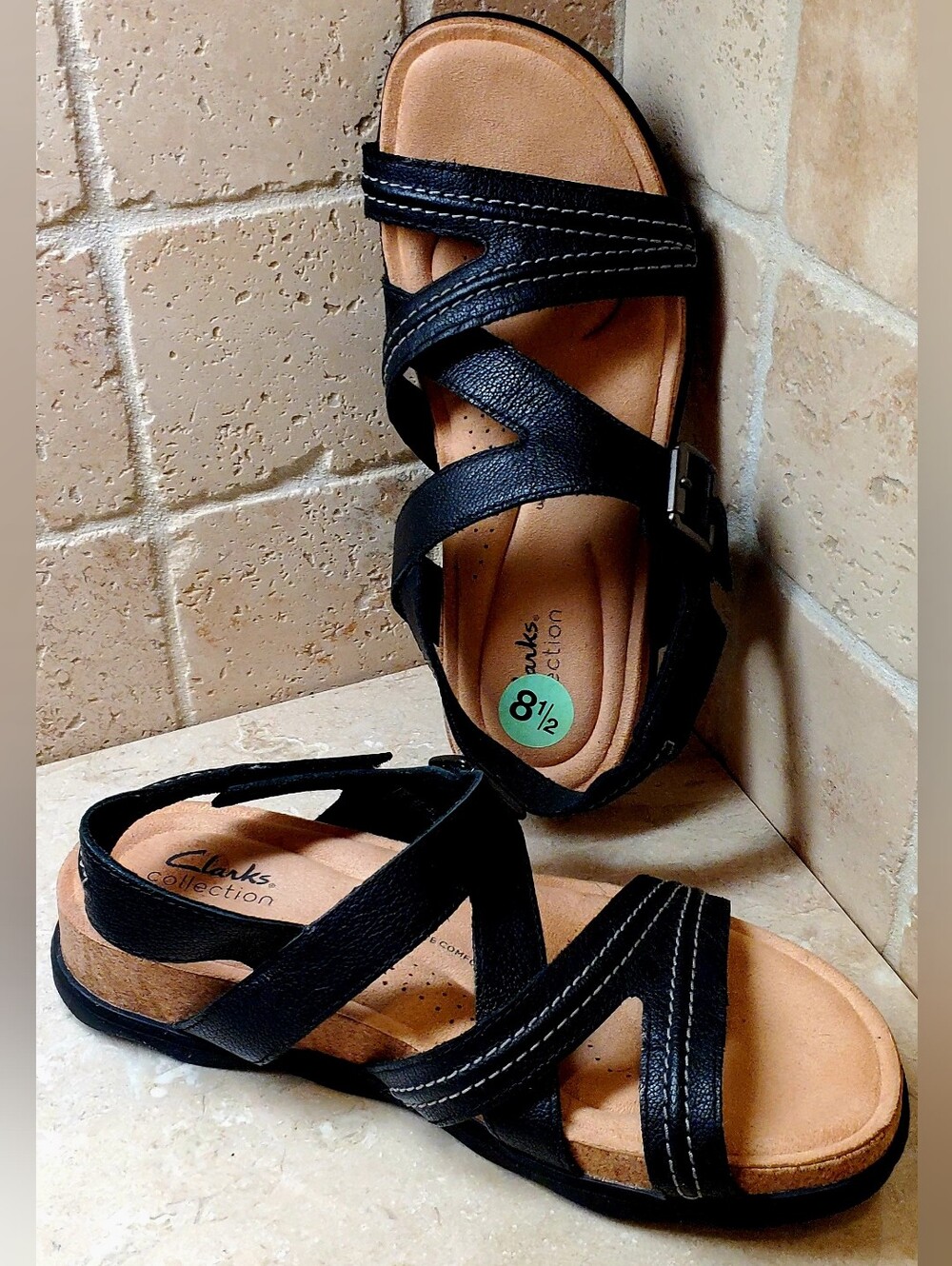 Clarks BRYNN AVE Women's Sandals Black US Size 8.5